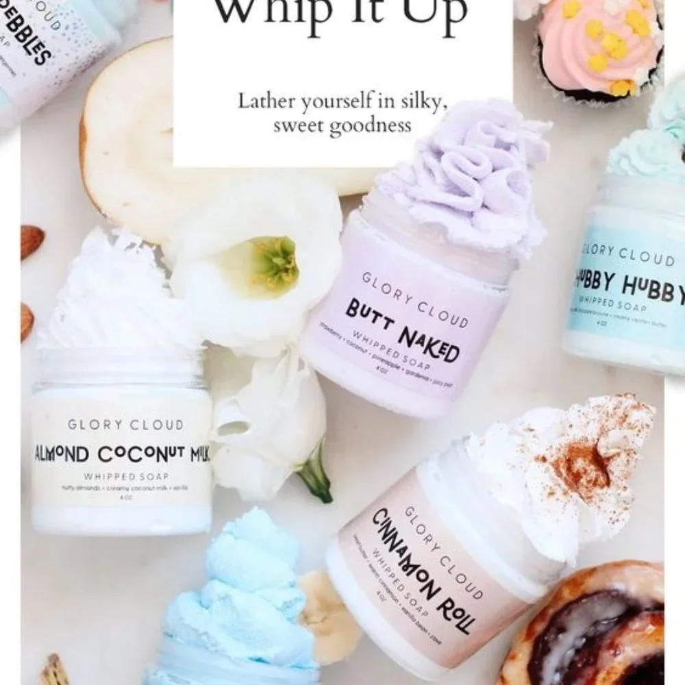 3 PK-NEW! Glory Cloud USA Whipped Soaps Juicy Strawberry/Monkey Farts/Butt Naked